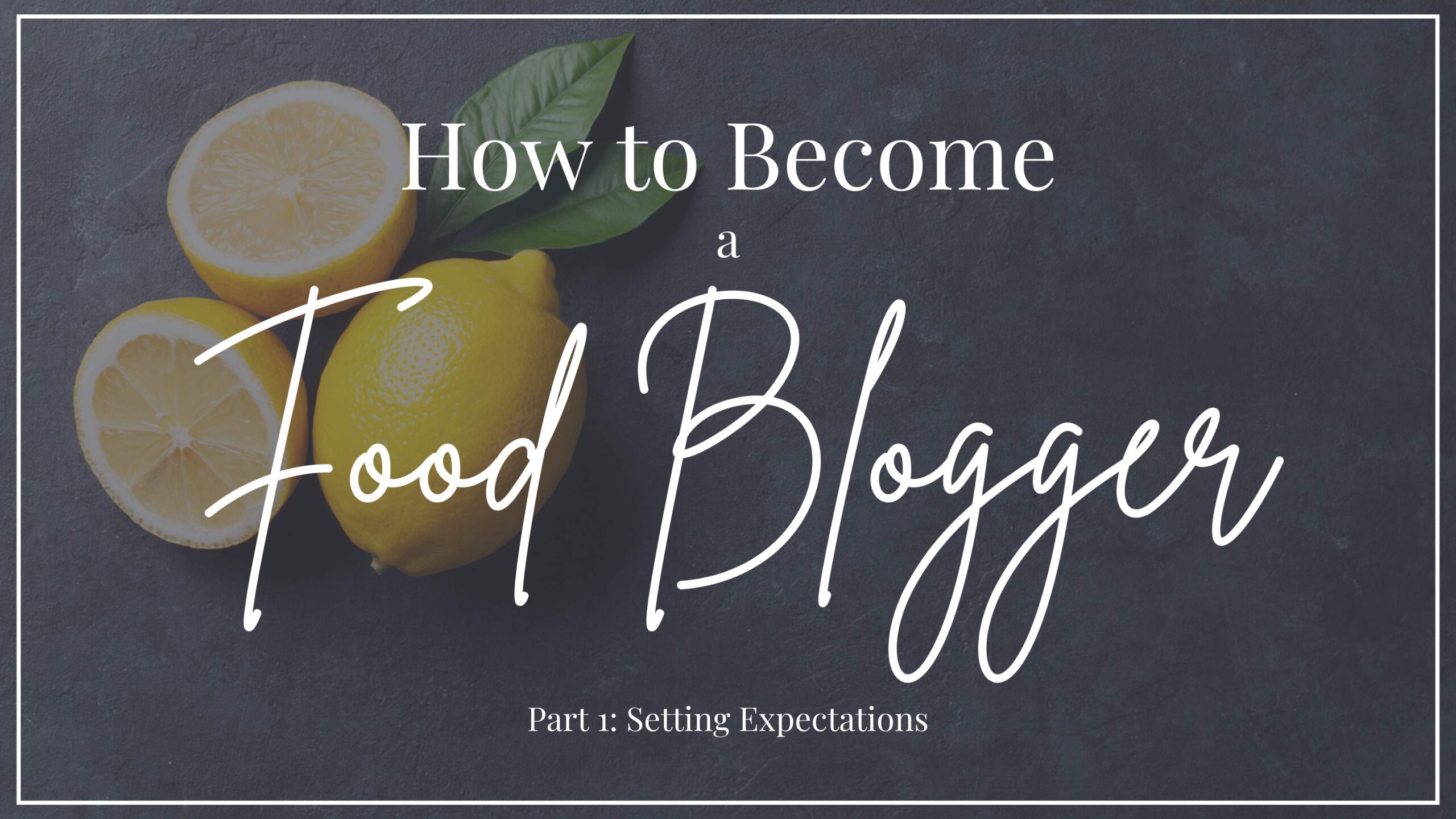 how to become a food blogger banner with citrus fruits