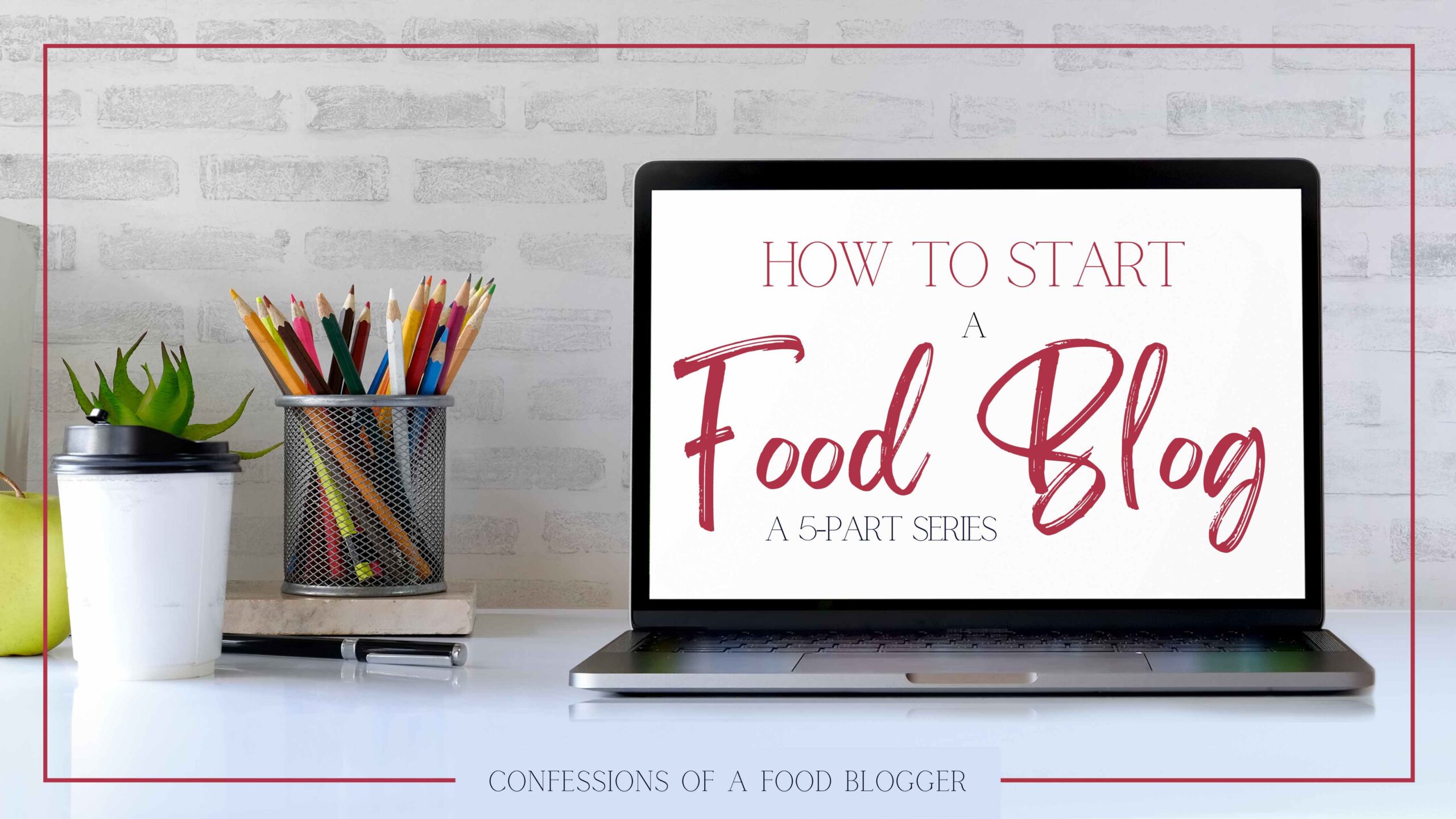 how to start a food blog text on a laptop screen